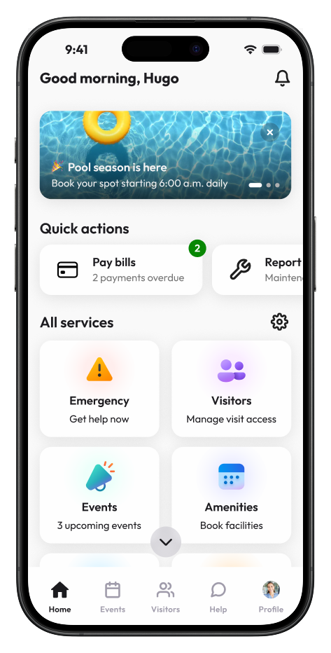 PropertyPro mobile app interface